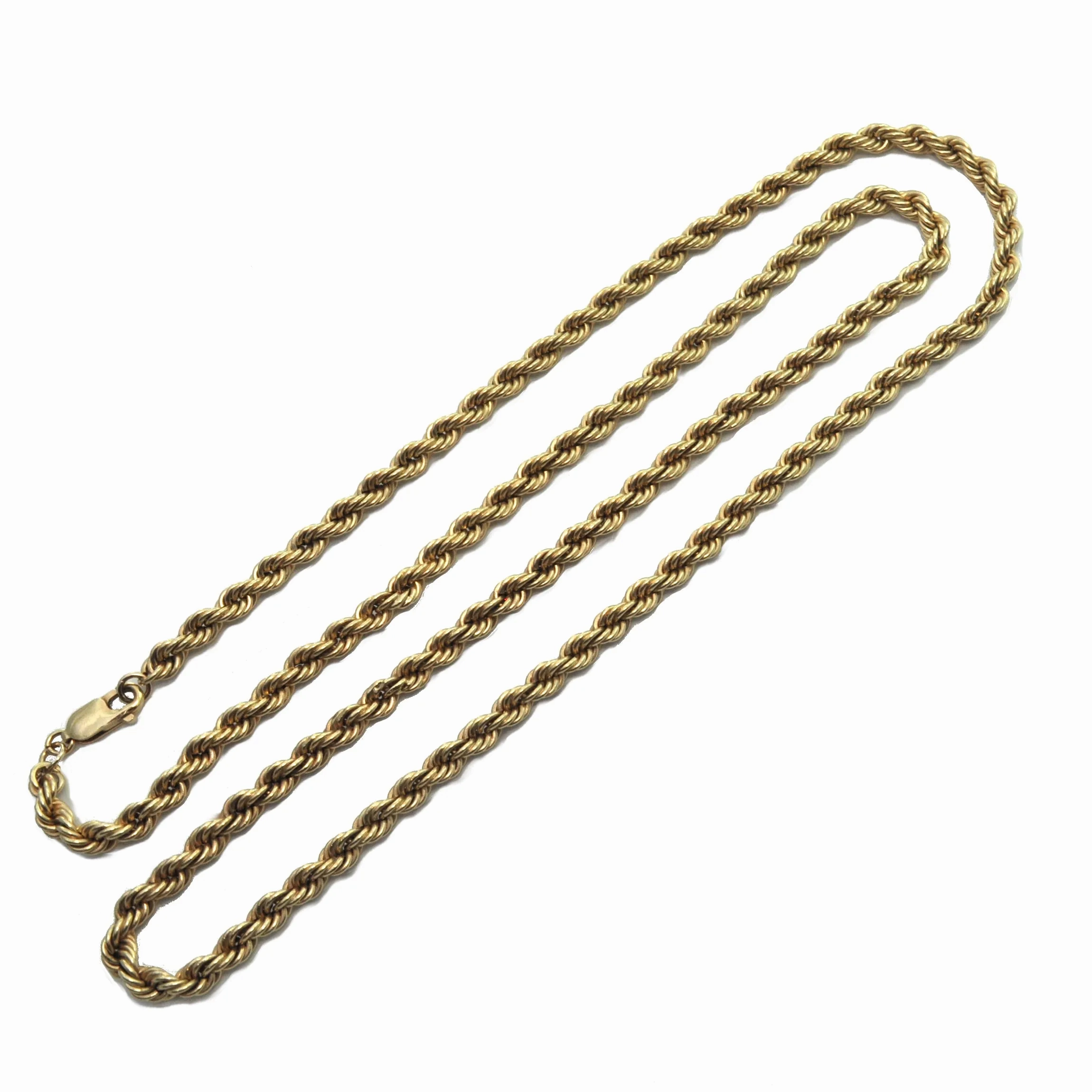 18K Yellow Gold Rope Link Necklace 30&quot;