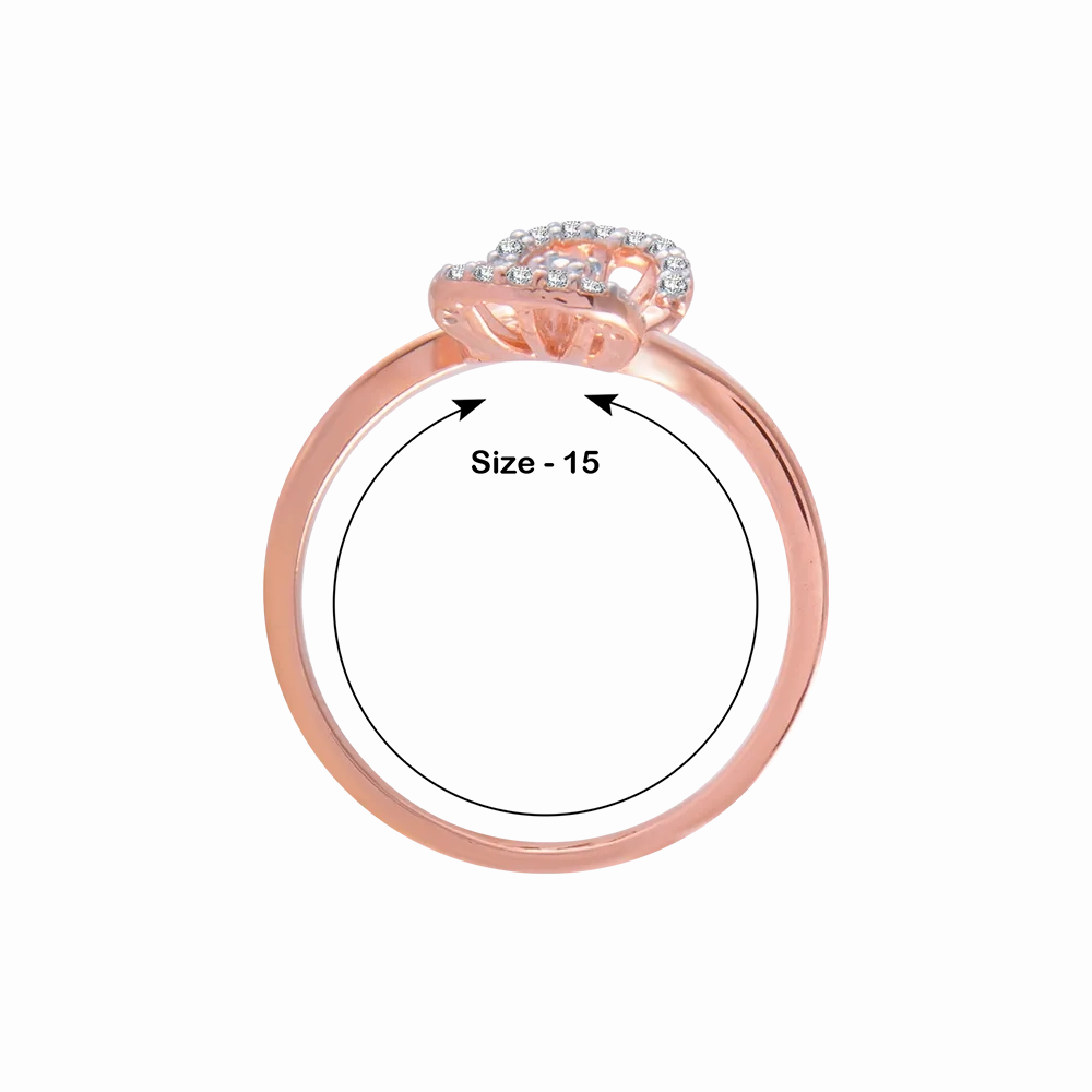 18KT (750) Rose Gold And Diamond Ring For Women