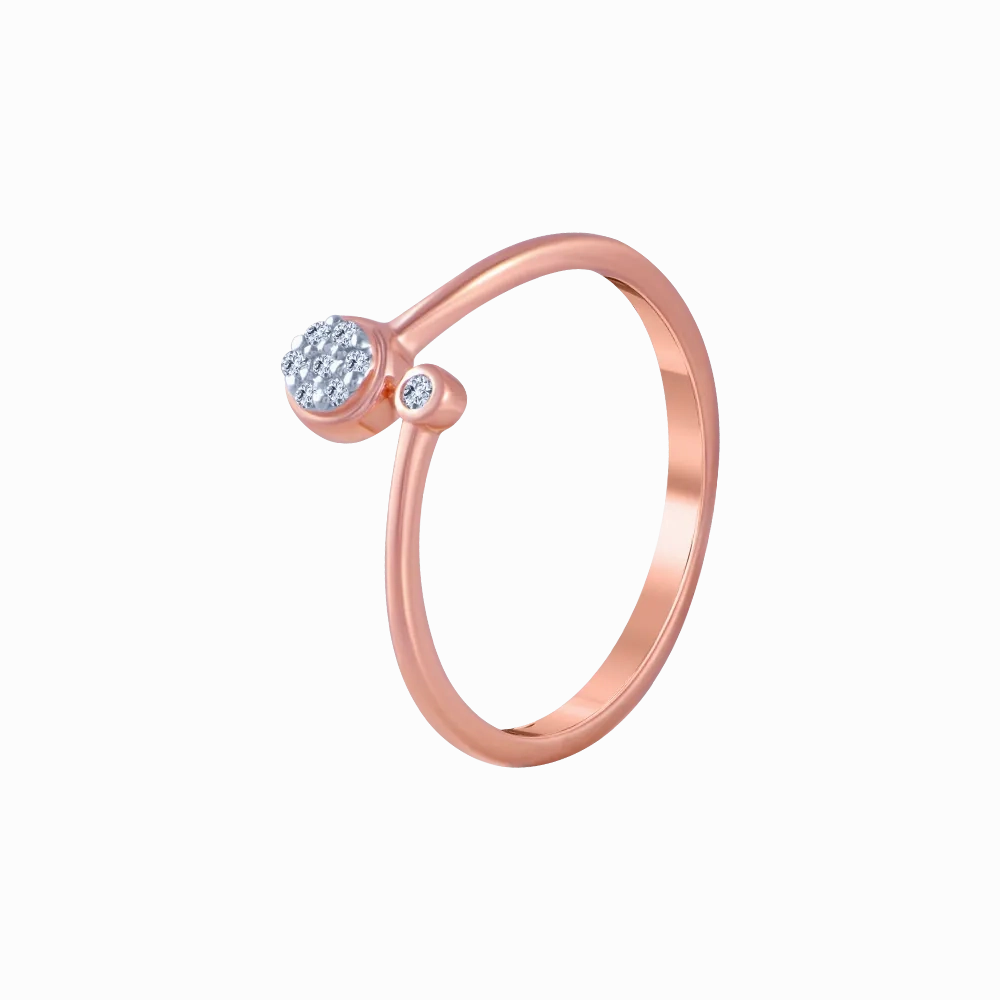 18KT (750) Rose Gold And Diamond Ring For Women