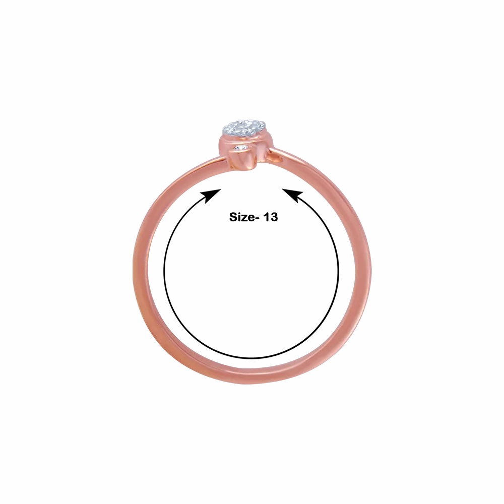 18KT (750) Rose Gold And Diamond Ring For Women
