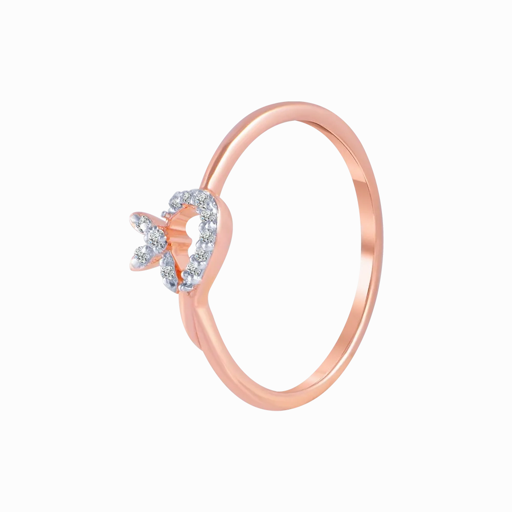 18KT (750) Rose Gold And Diamond Ring For Women