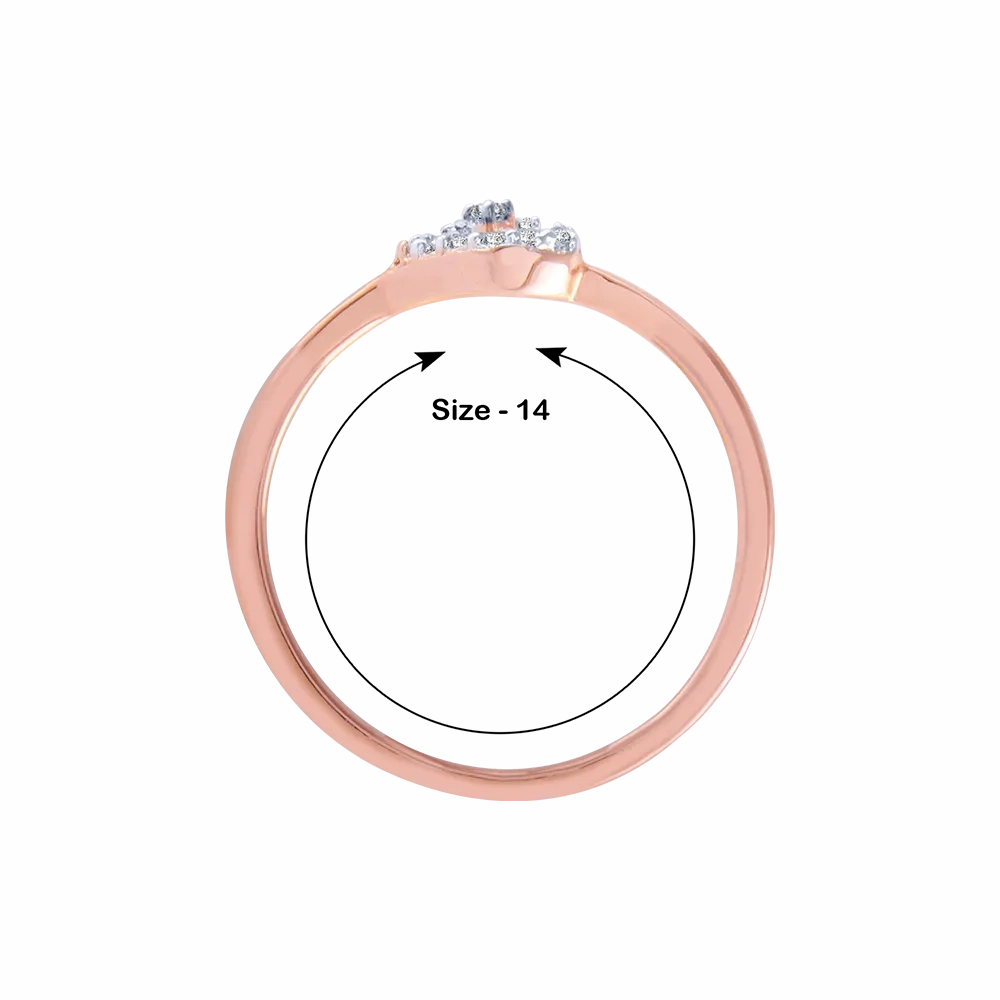 18KT (750) Rose Gold And Diamond Ring For Women