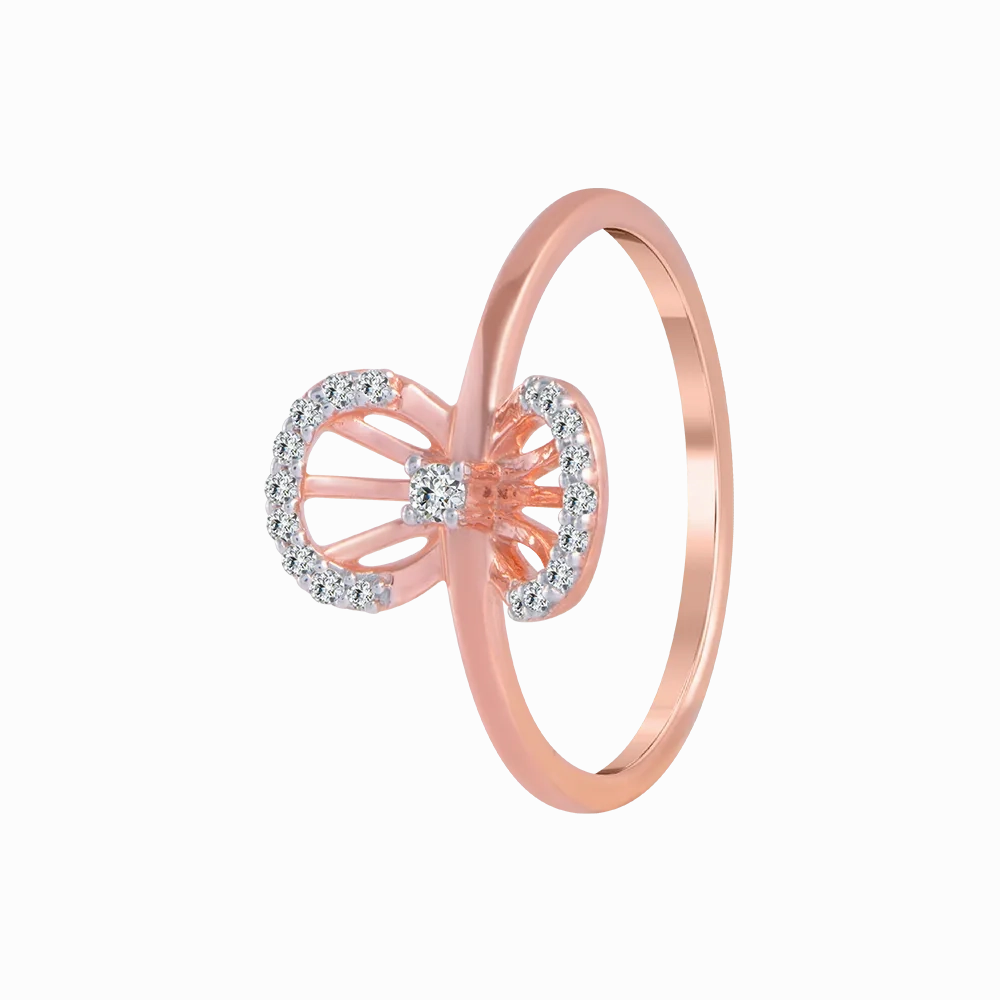 18KT (750) Rose Gold And Diamond Ring For Women