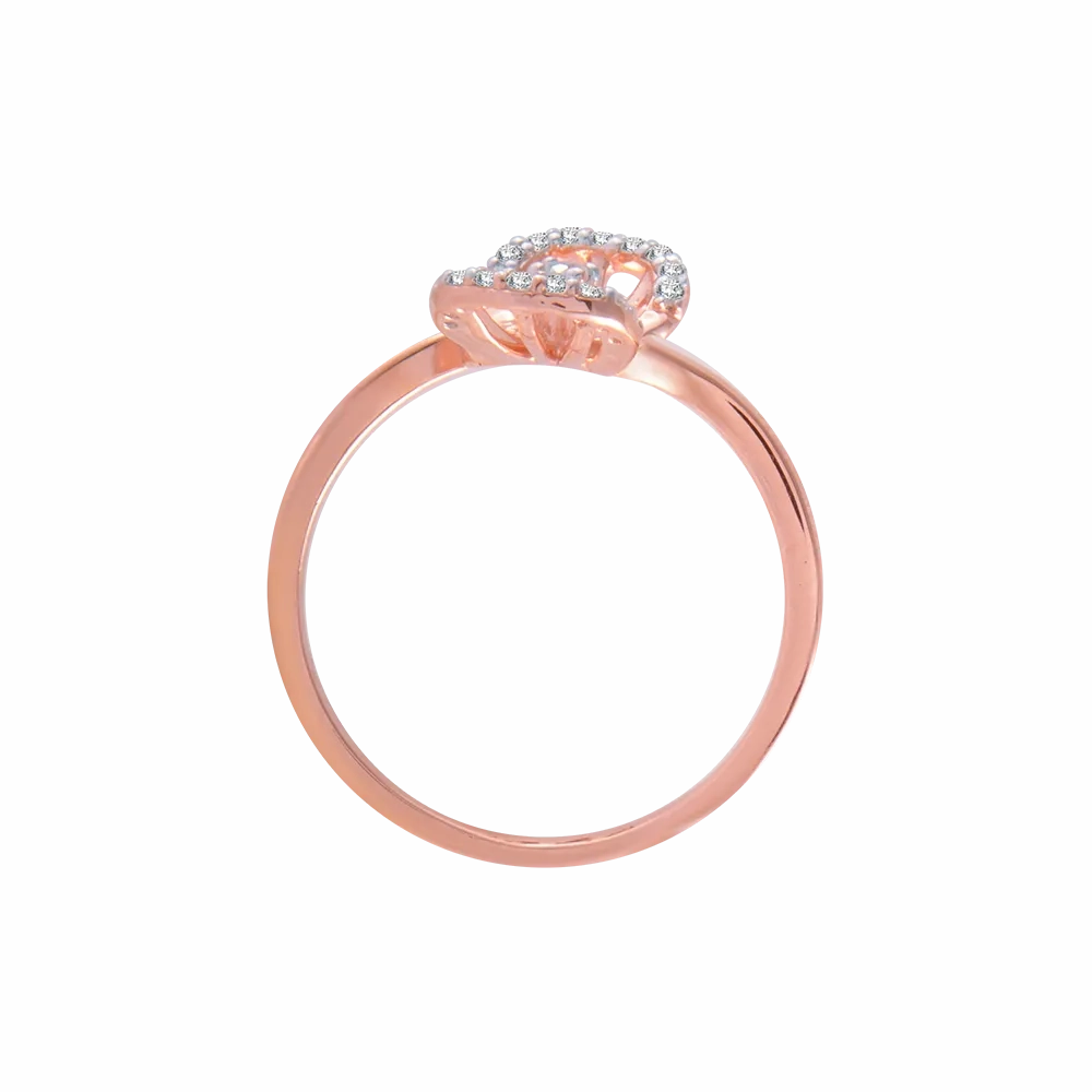 18KT (750) Rose Gold And Diamond Ring For Women