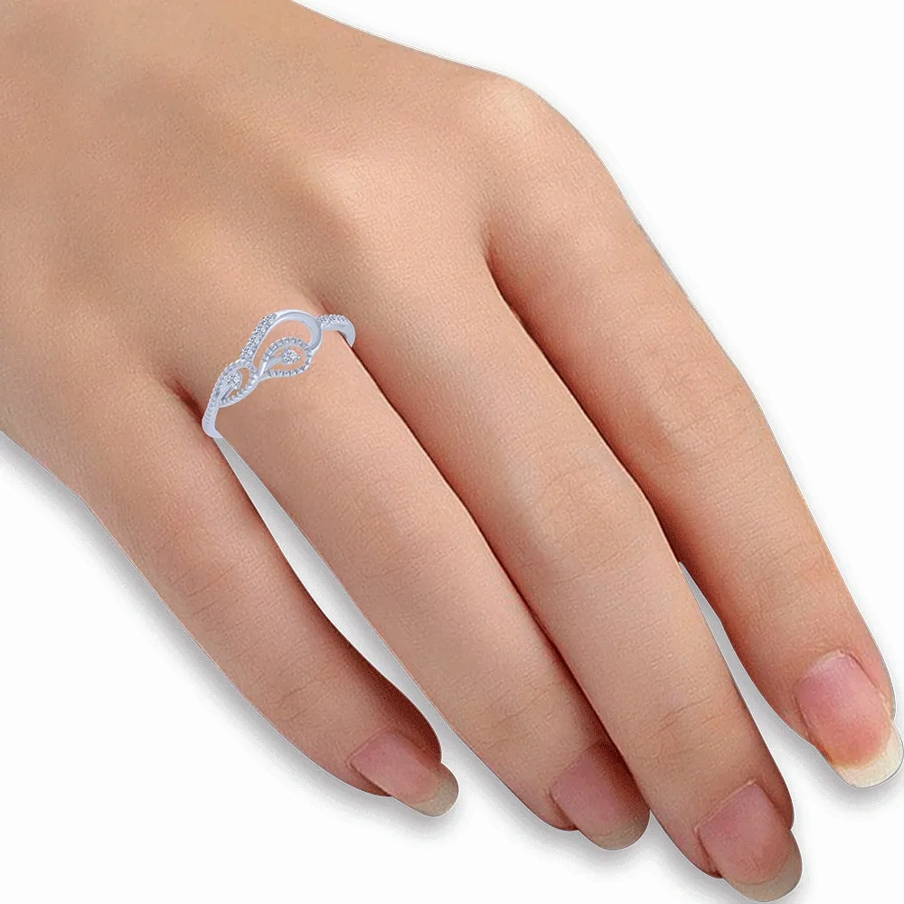 18KT (750) White Gold And Diamond Ring For Women