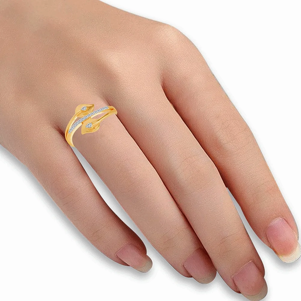 18KT (750) Yellow Gold And Diamond Ring For Women