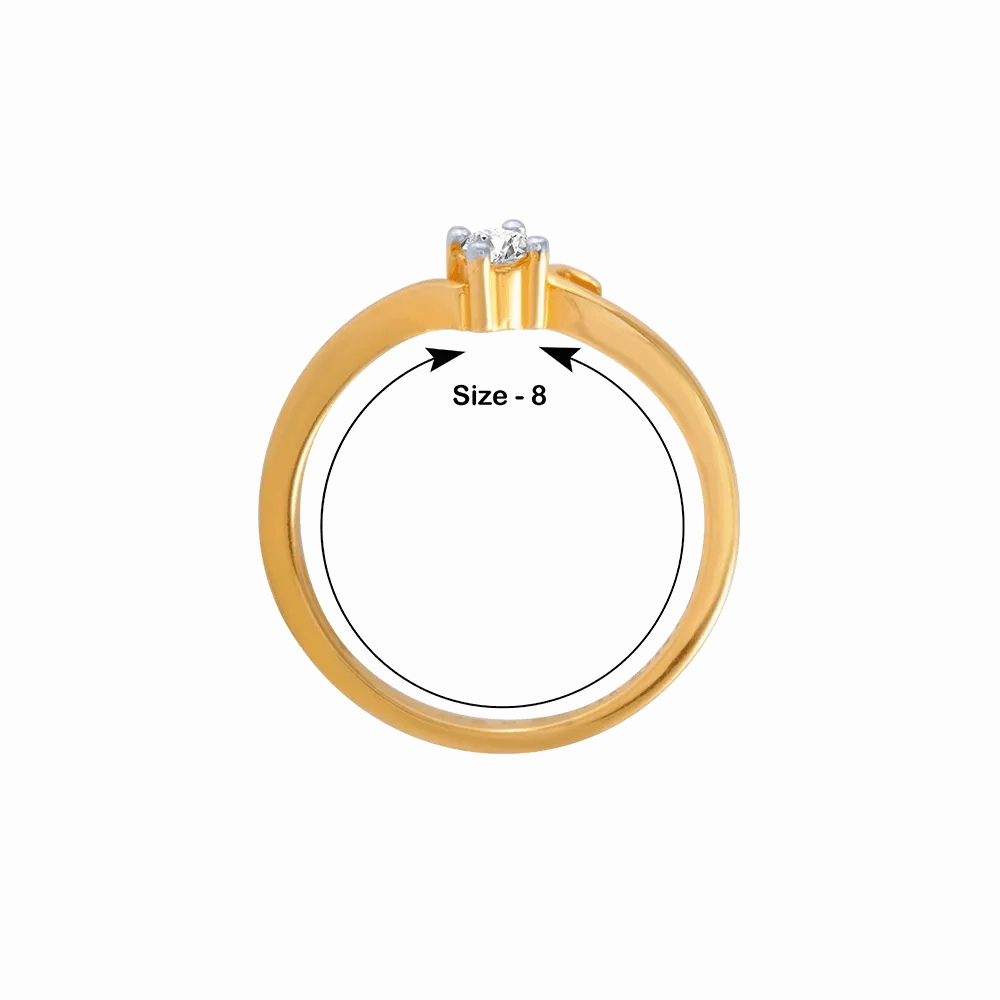 18KT (750) Yellow Gold And Diamond Ring For Women