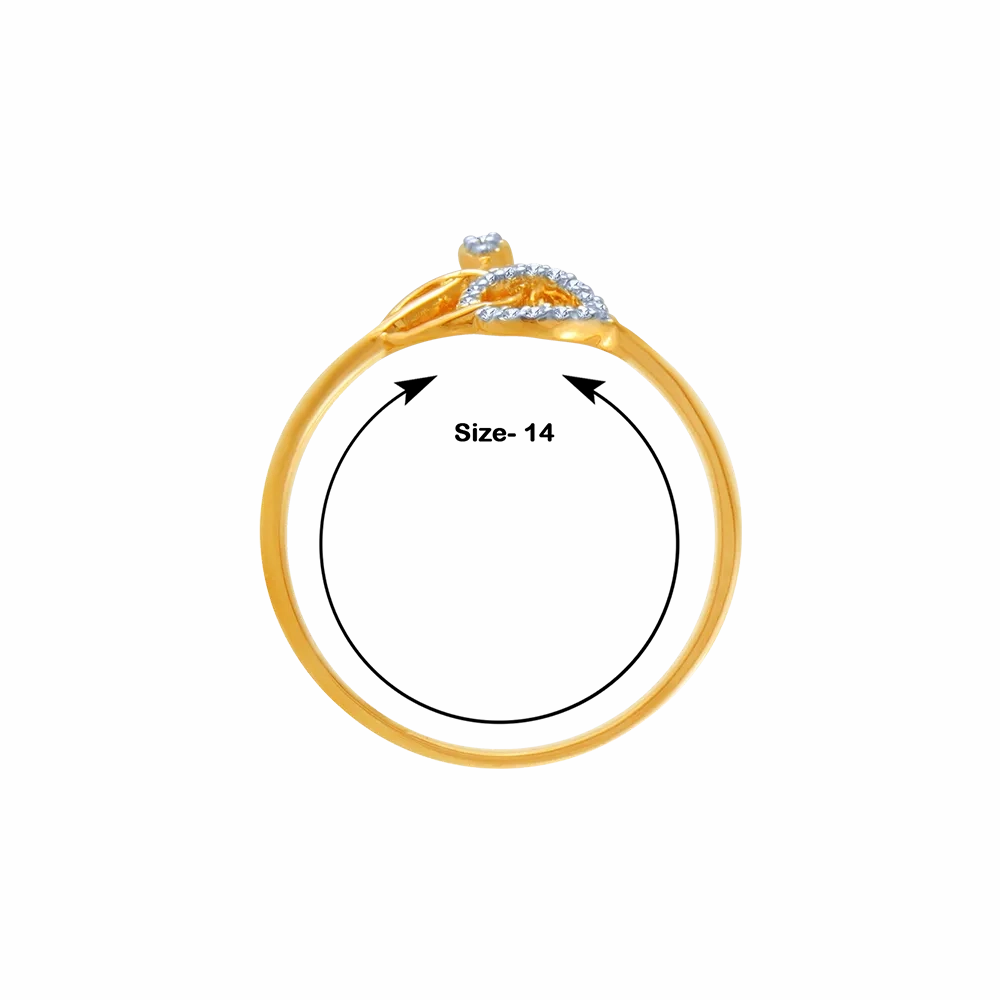 18KT (750) Yellow Gold And Diamond Ring For Women