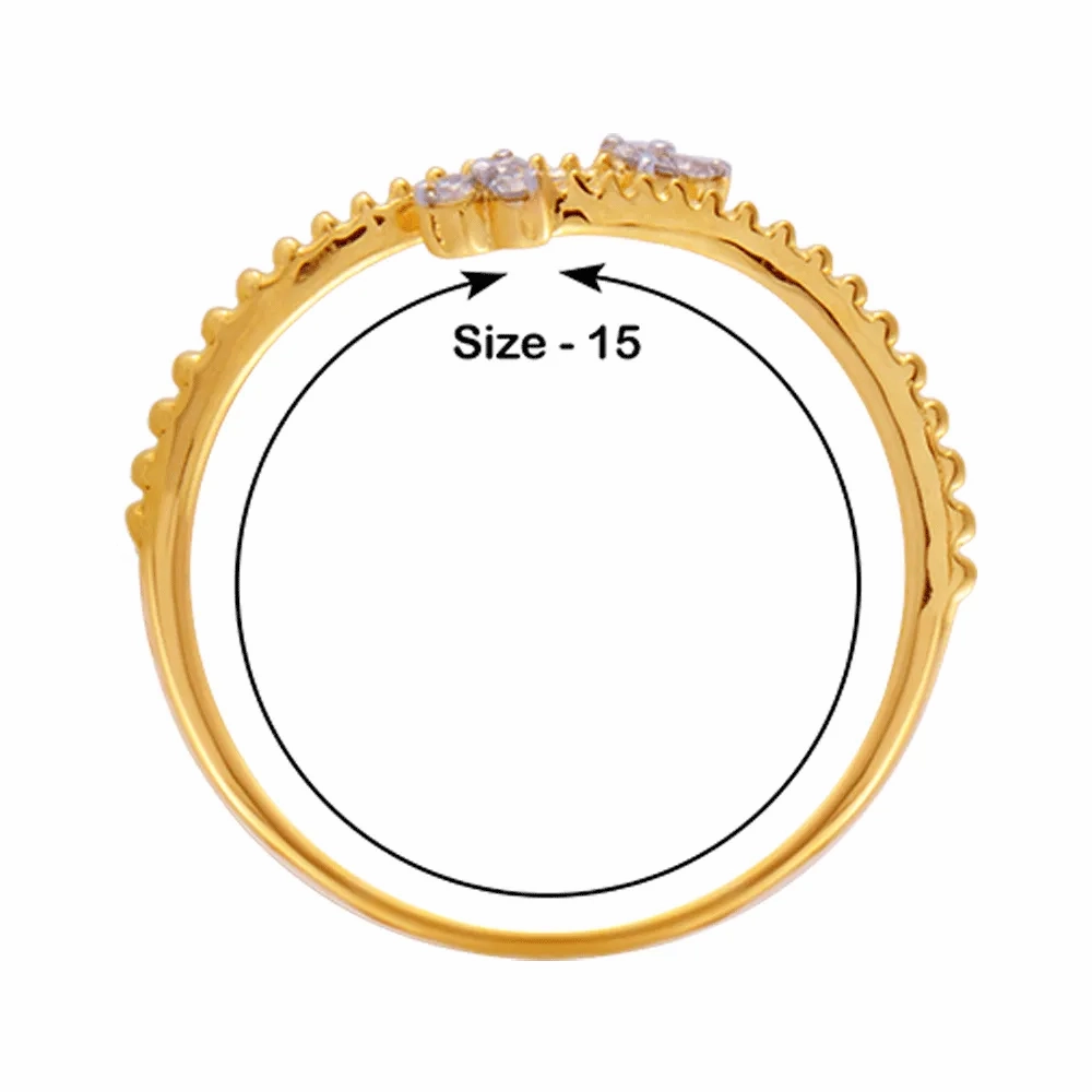18KT (750) Yellow Gold And Diamond Ring For Women
