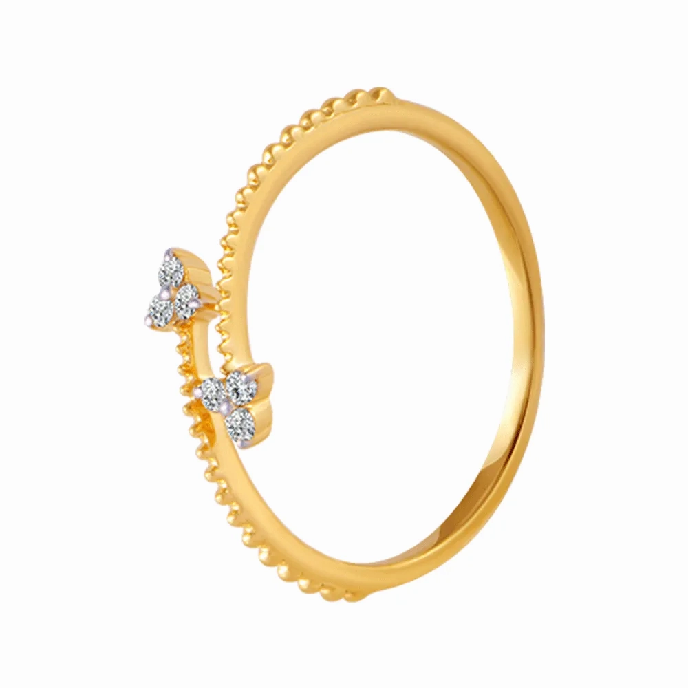 18KT (750) Yellow Gold And Diamond Ring For Women