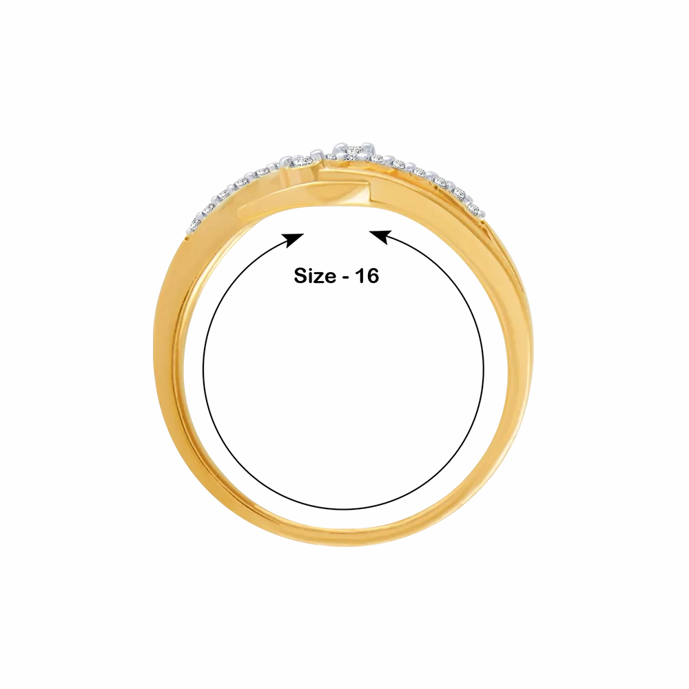 18KT (750) Yellow Gold And Diamond Ring For Women