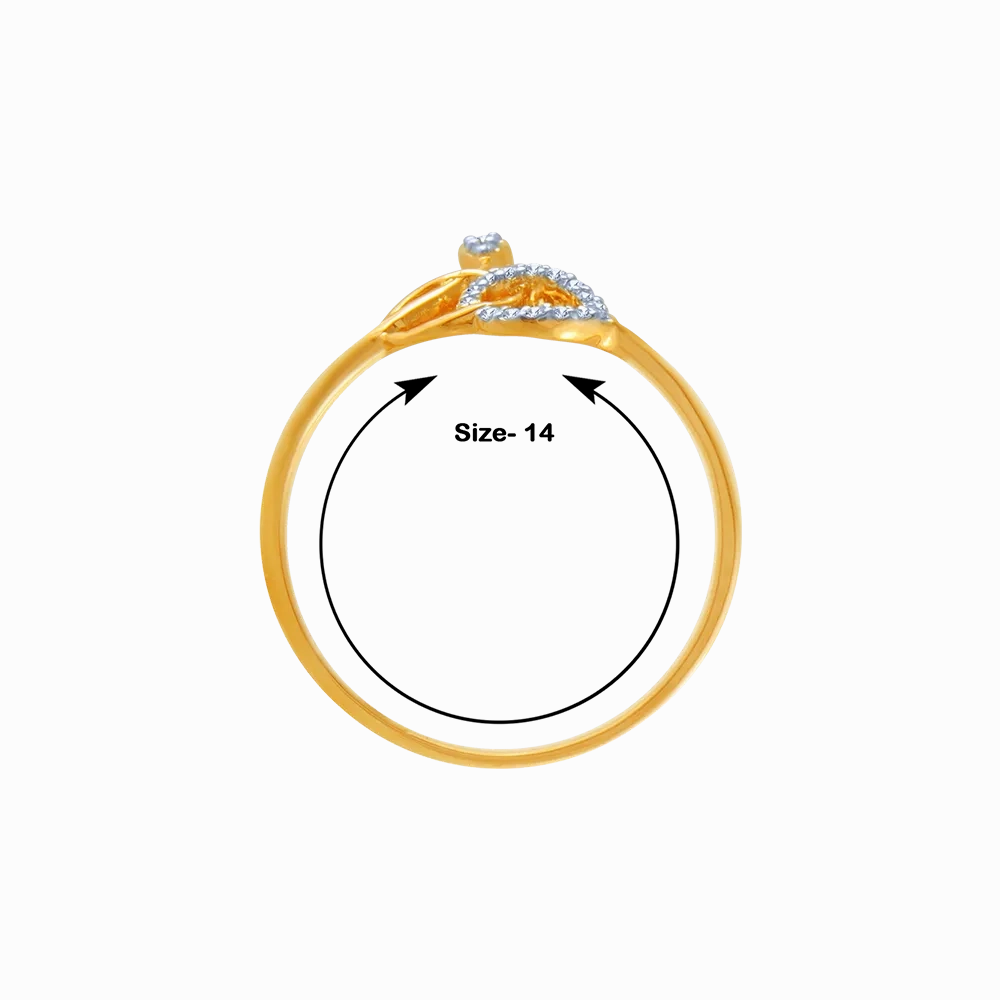 18KT (750) Yellow Gold And Diamond Ring For Women