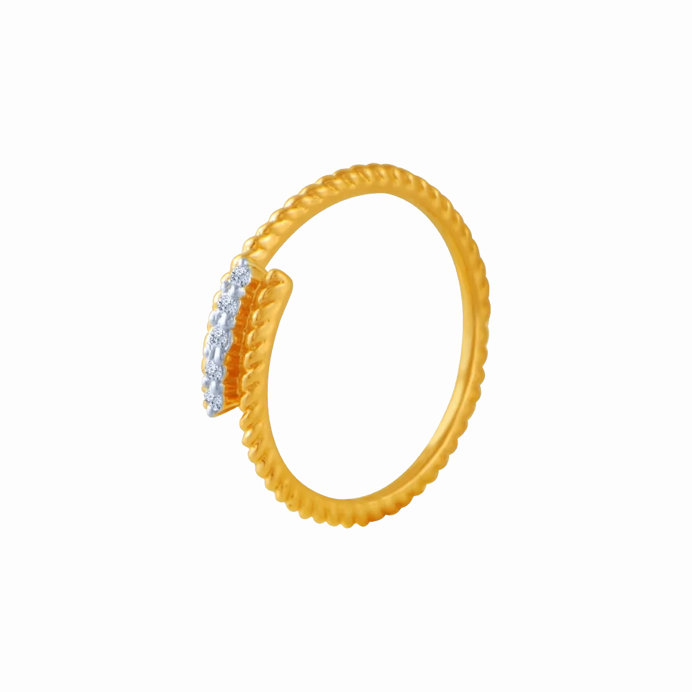 18KT (750) Yellow Gold And Diamond Ring For Women
