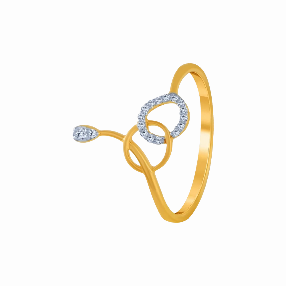 18KT (750) Yellow Gold And Diamond Ring For Women