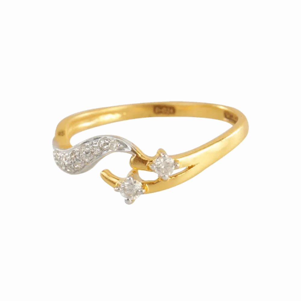 18KT (750) Yellow Gold And Diamond Ring For Women