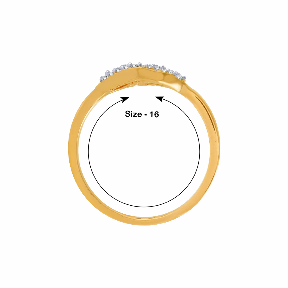18KT (750) Yellow Gold And Diamond Ring For Women