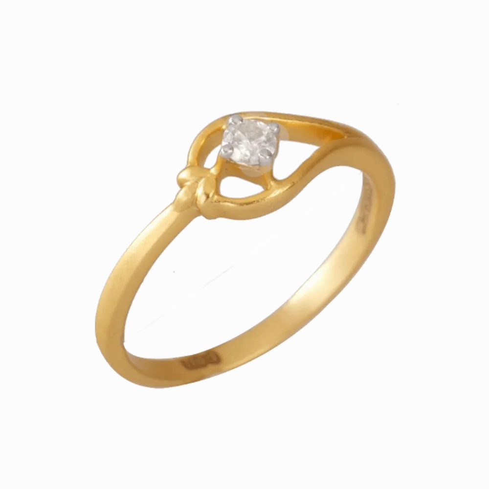 18KT (750) Yellow Gold And Diamond Ring For Women