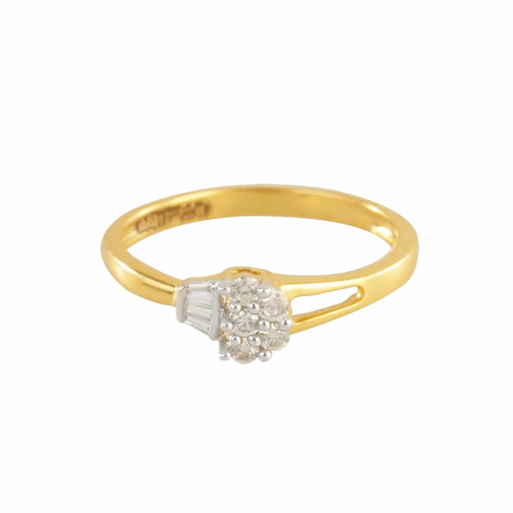 18KT (750) Yellow Gold And Diamond Ring For Women