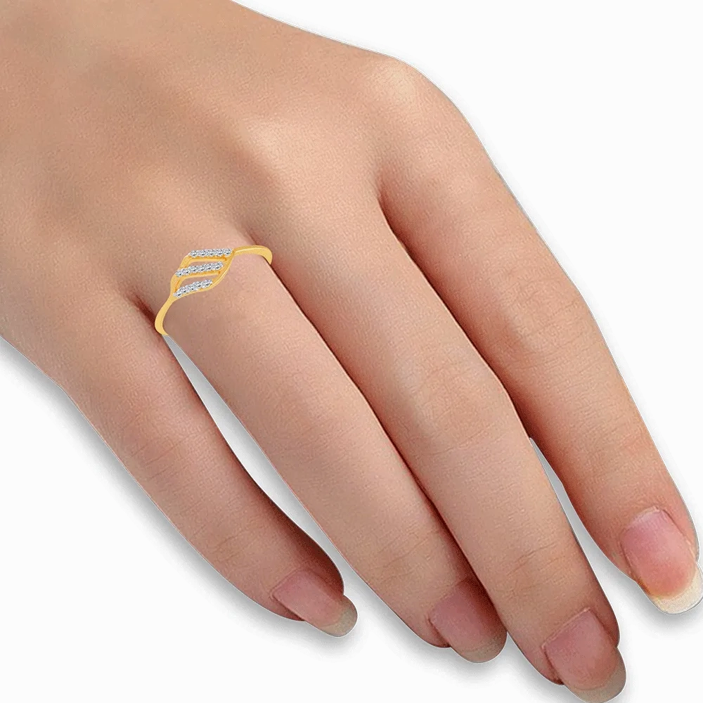 18KT (750) Yellow Gold And Diamond Ring For Women