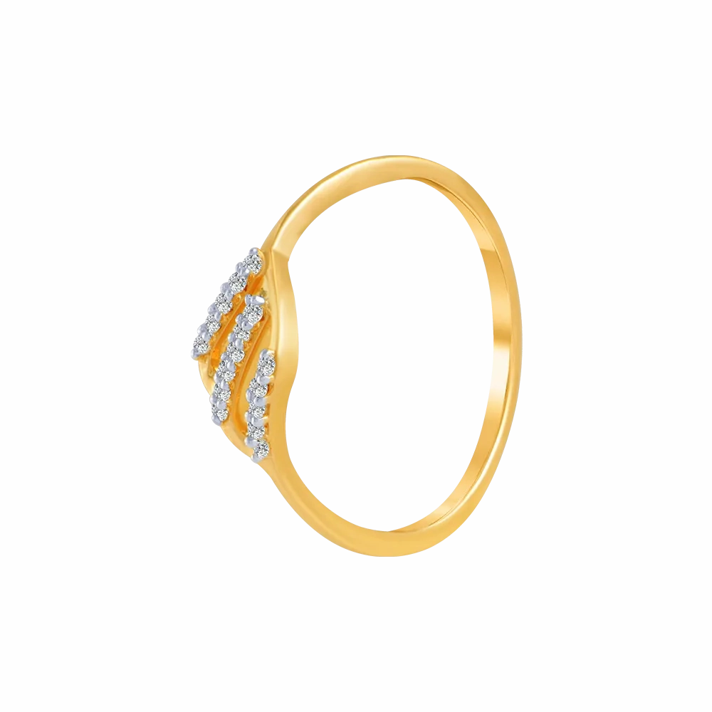18KT (750) Yellow Gold And Diamond Ring For Women