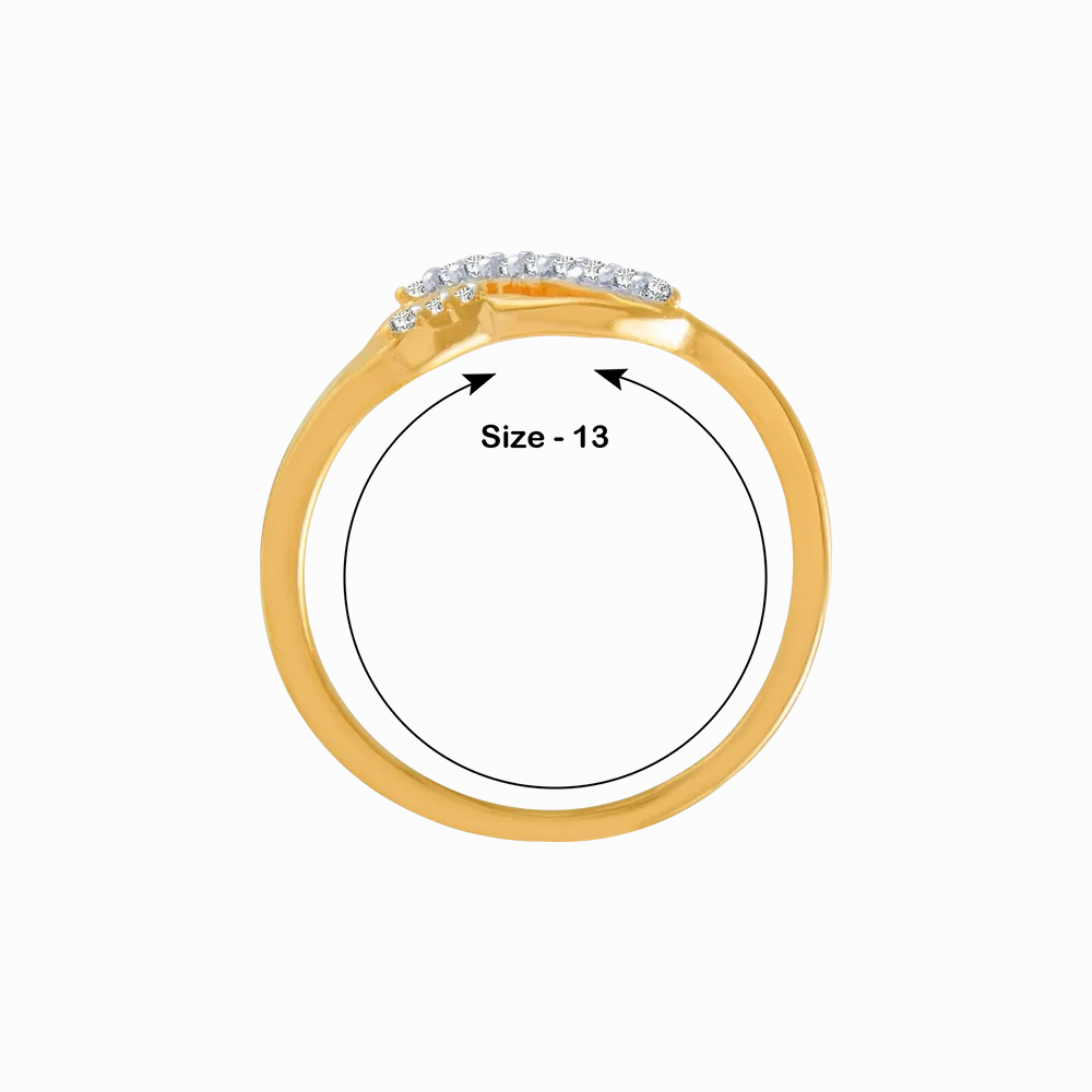 18KT (750) Yellow Gold And Diamond Ring For Women