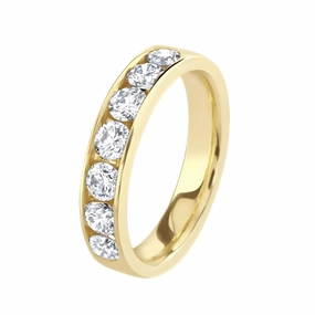 1.00ct Channel Set Round Brilliant Cut Diamond 18ct Yellow Gold Half Eternity Ring texture-diamond  