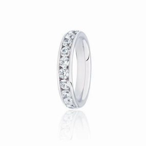 1.00ct Channel Set Round Brilliant Cut Diamond Platinum Half Eternity Ring texture-diamond  