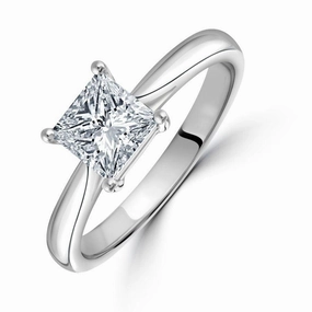 1.00ct Princess Cut Diamond Solitaire Platinum Ring texture-diamond  