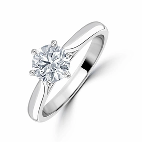 1.00ct Round Brilliant Cut Diamond Solitaire Platinum Ring texture-diamond  