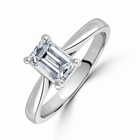 1.01ct Emerald Cut Diamond Solitaire Platinum Ring texture-diamond  