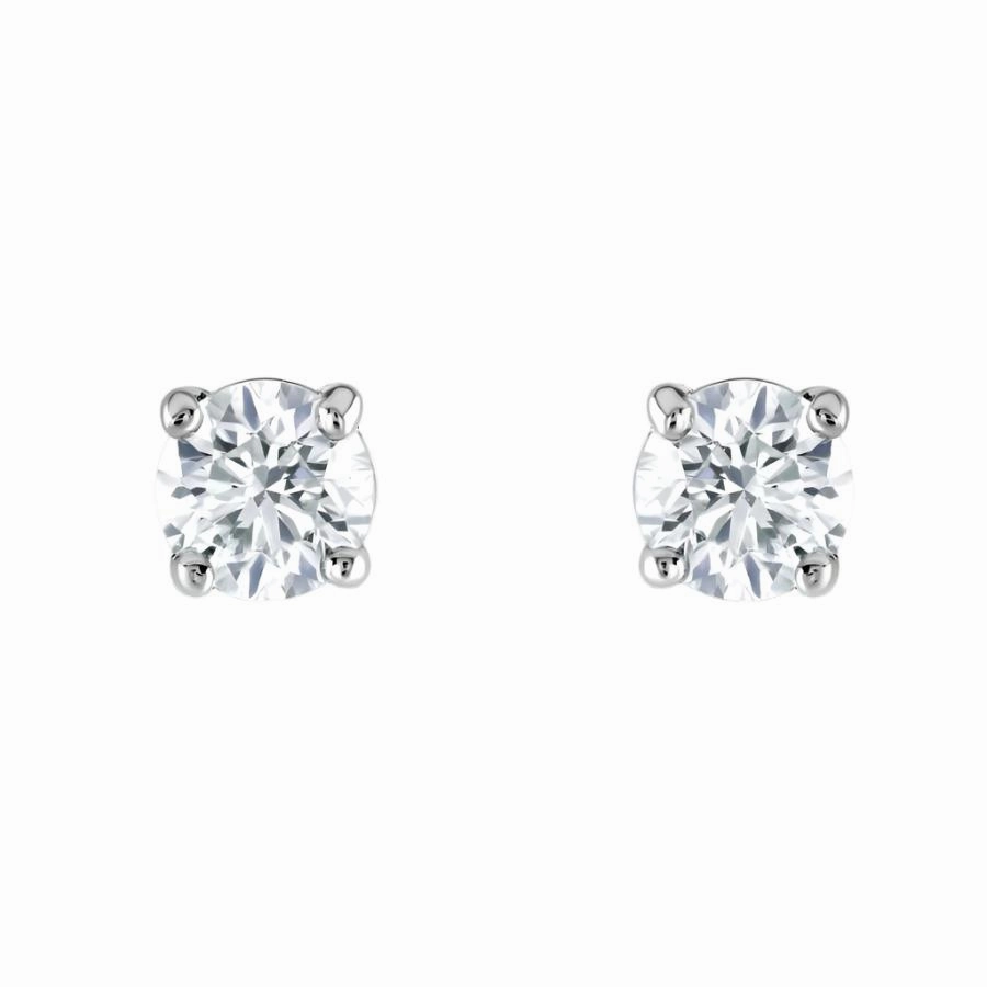 1.01ct Round Brilliant Cut Diamond Solitaire Claw Set Stud Earrings texture-diamond  
