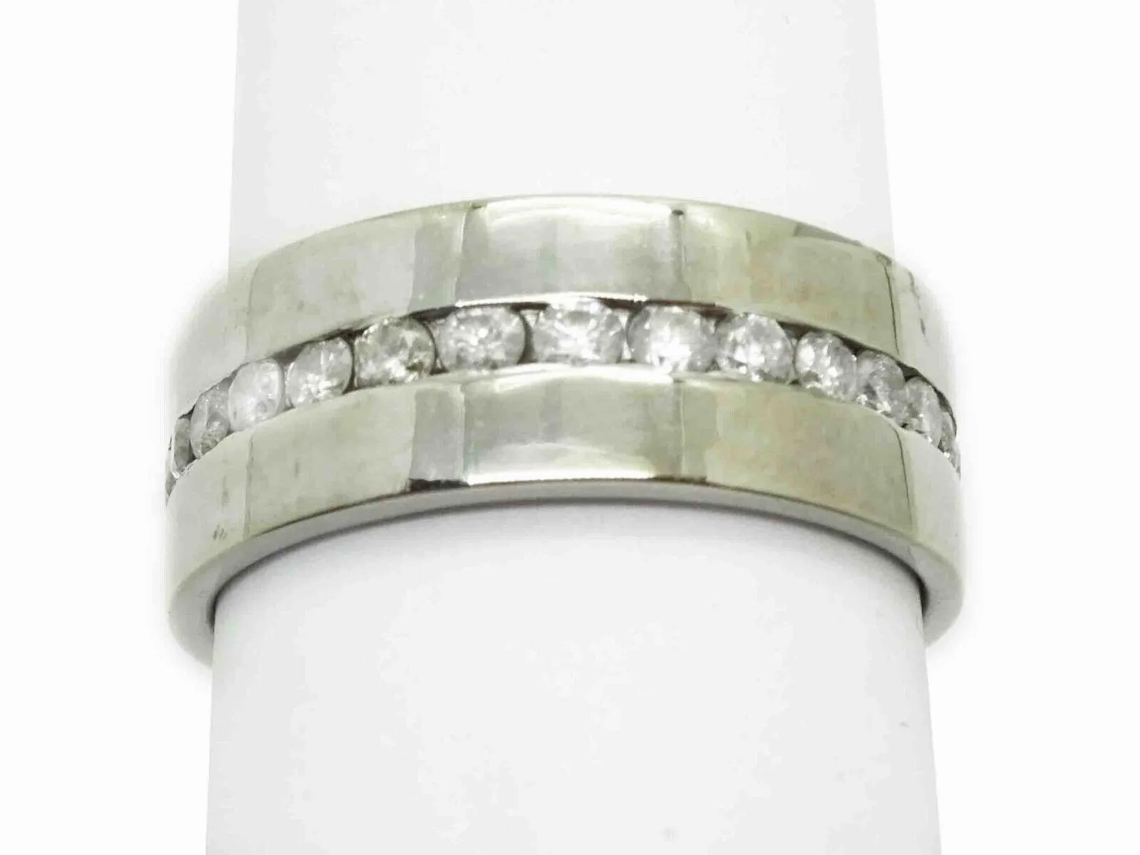 1.20ct tw Natural Diamond 7mm Eternity Band Ring 14k White Gold Size 7.75