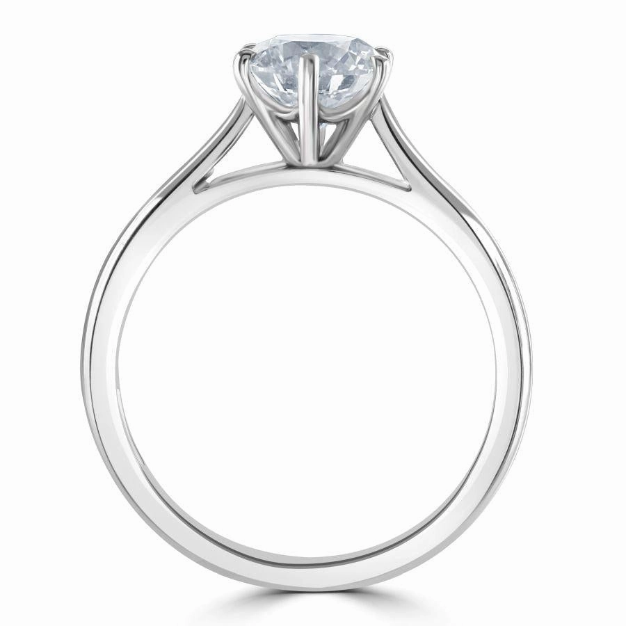 1.27ct Diamond Round Brilliant Cut Solitaire Platinum Ring