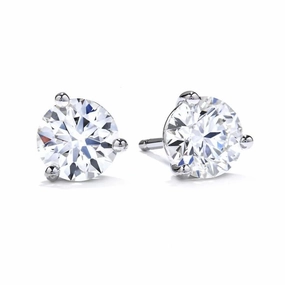 1.42ct Round Brilliant Cut Diamond Solitaire 18ct White Gold Stud Earrings texture-diamond  