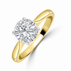 1.50ct Round Brilliant Cut Diamond Solitaire 18ct Yellow Gold Ring texture-diamond  