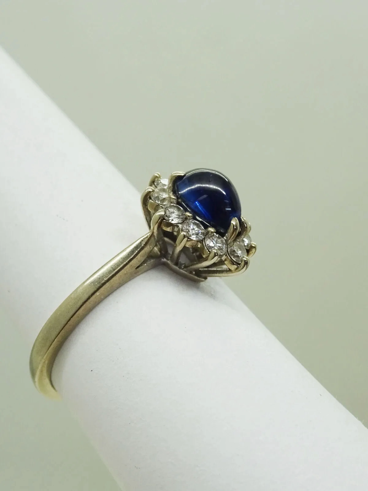 1.69ct tw Natural Sapphire &amp; Diamond Ring 14k White Gold Size 6.75