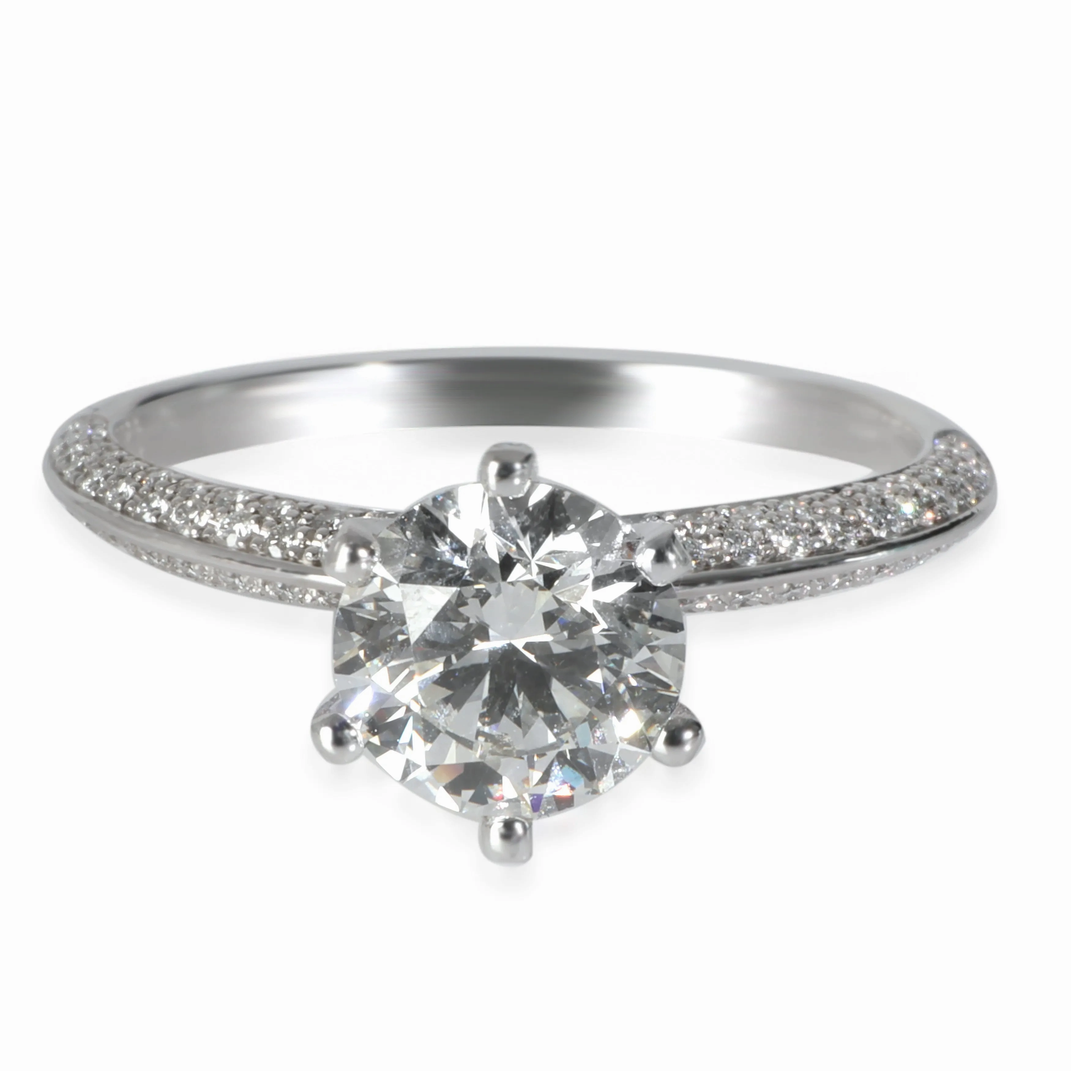 1.81 ct Diamond Pave Tiffany Setting Engagement Ring