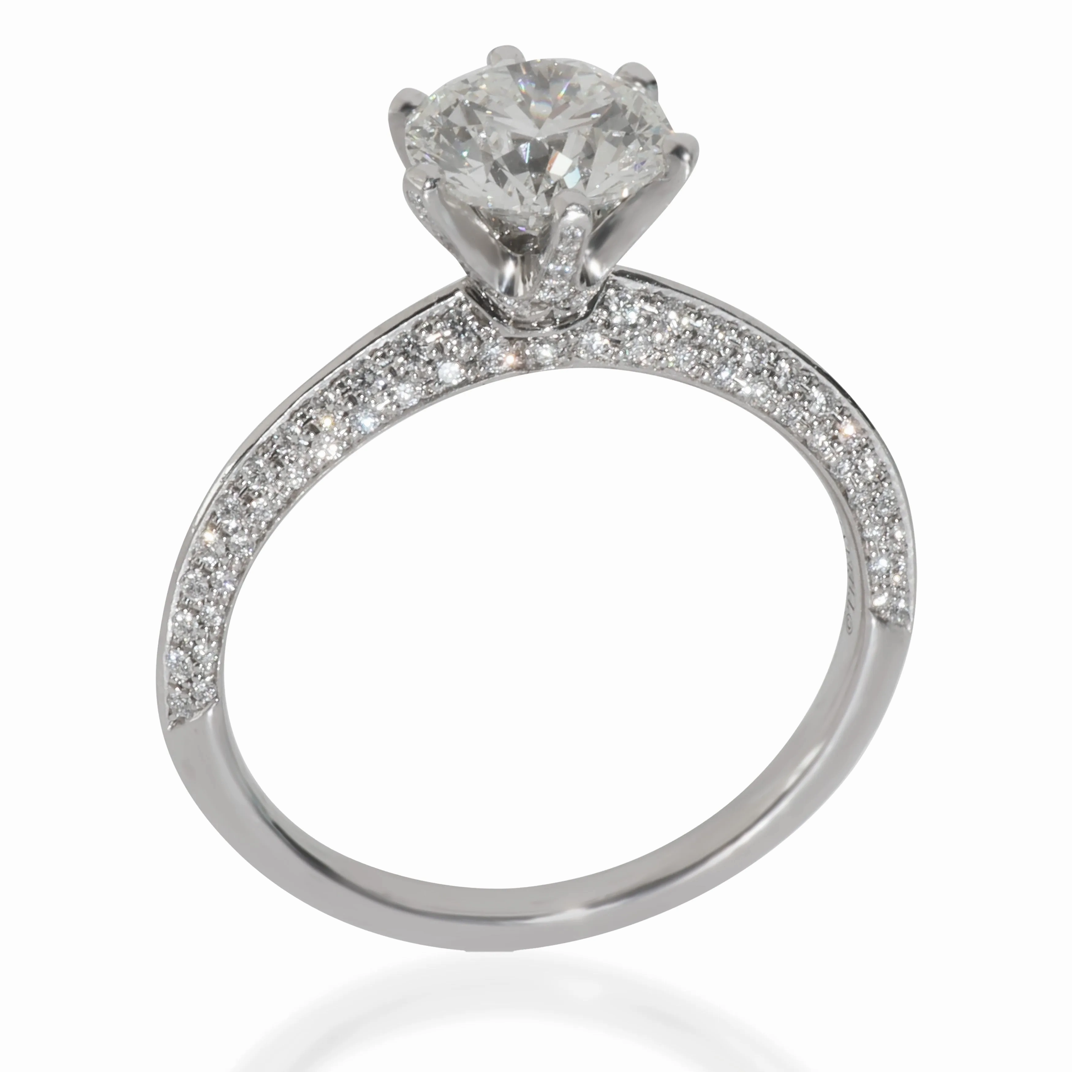 1.81 ct Diamond Pave Tiffany Setting Engagement Ring