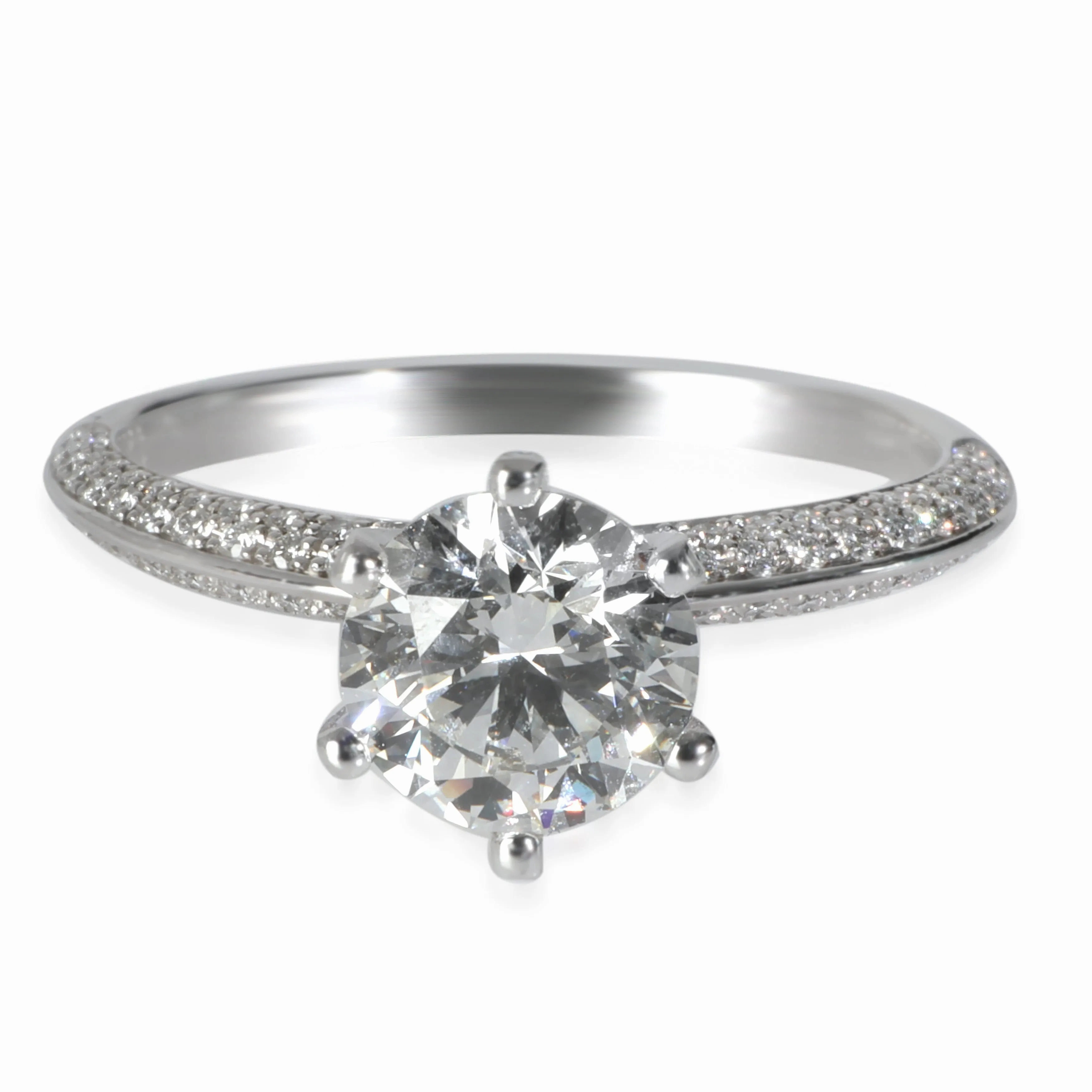 1.81 ct Diamond Pave Tiffany Setting Engagement Ring