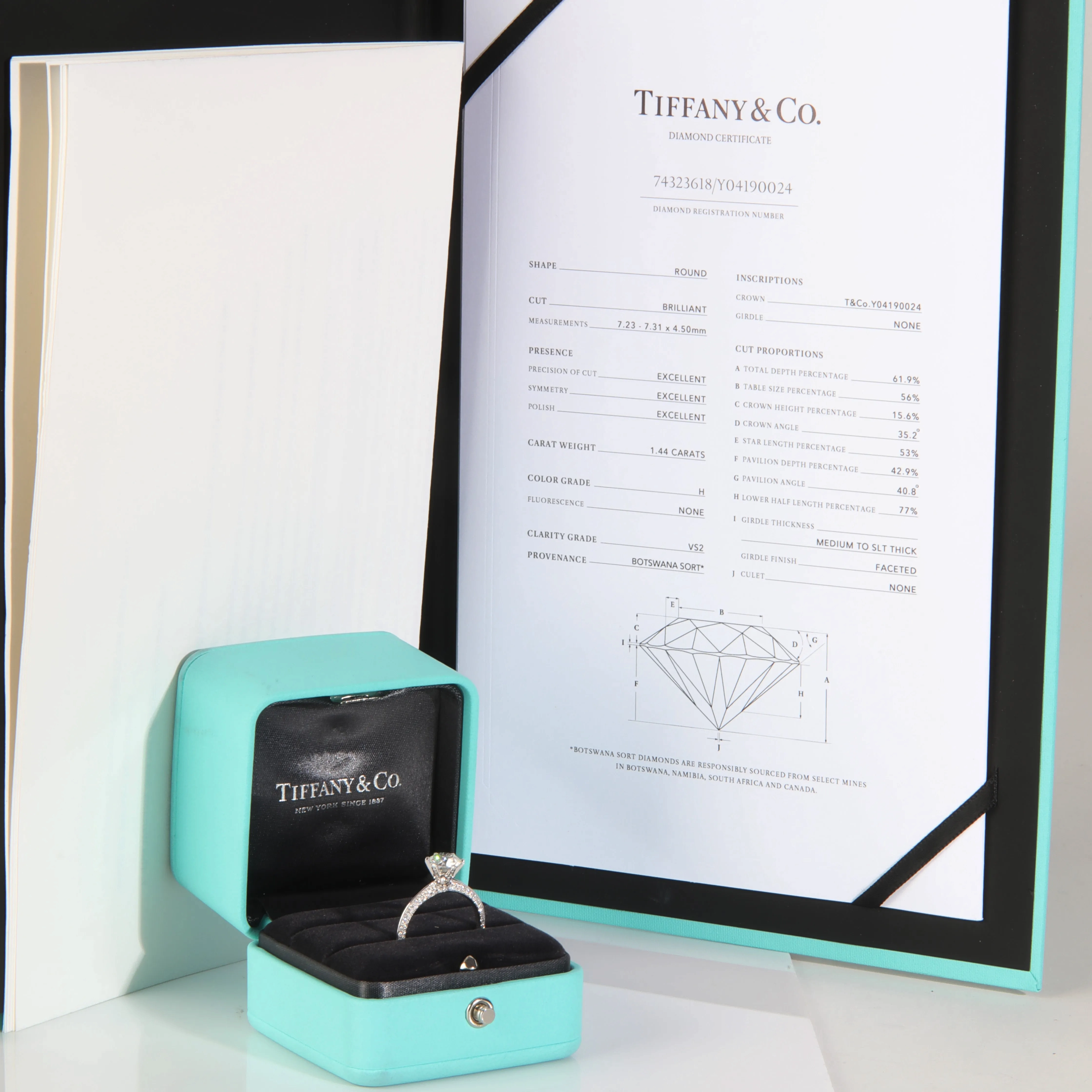 1.81 ct Diamond Pave Tiffany Setting Engagement Ring
