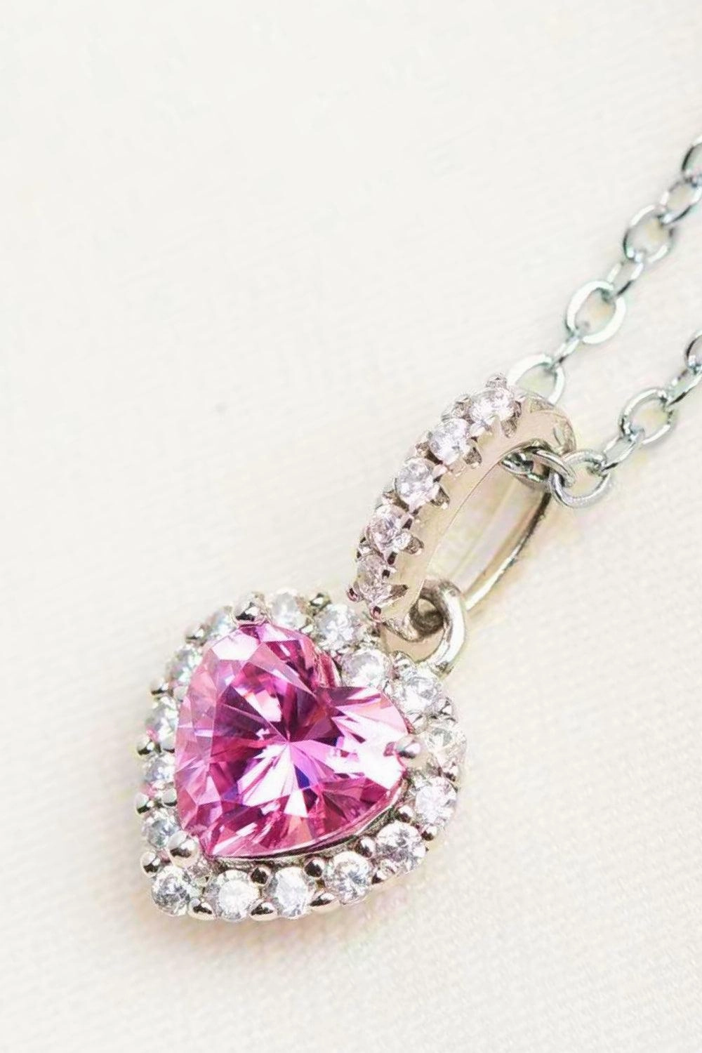 1 Carat Moissanite Heart Pendant Necklace