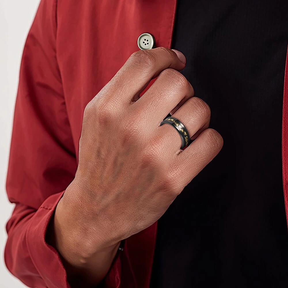 22K Gold Leaf Men's Ring