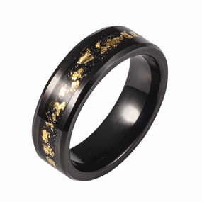 22K Gold Leaf Men's Ring 