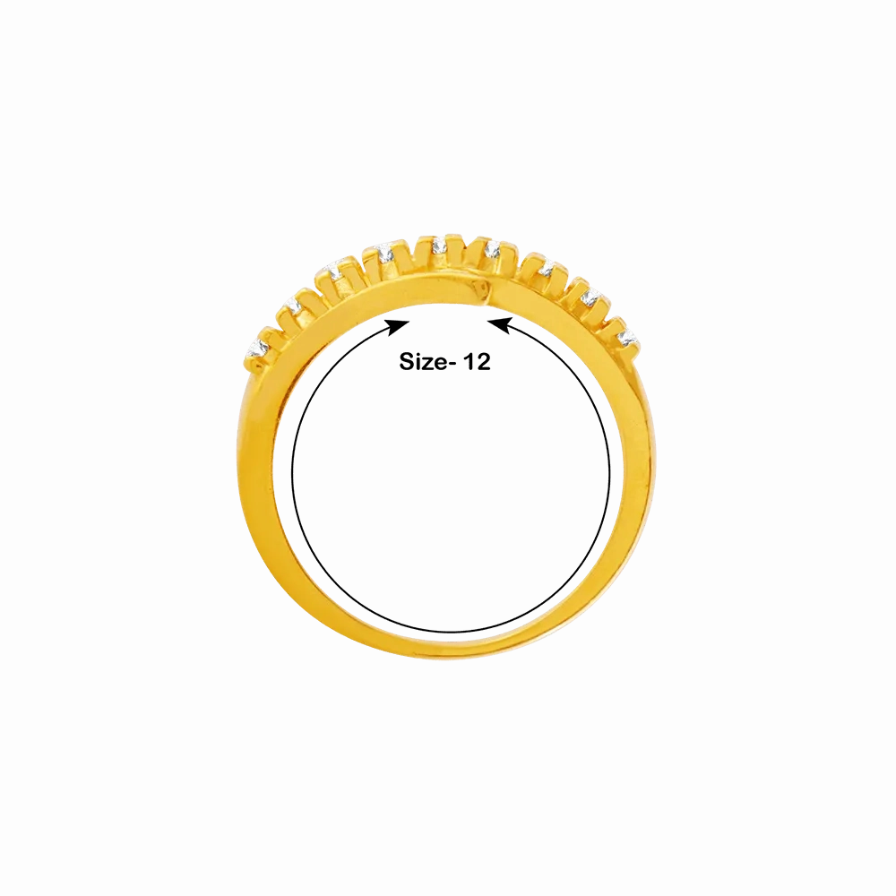 22KT Yellow Gold And American Diamond Ring For Women