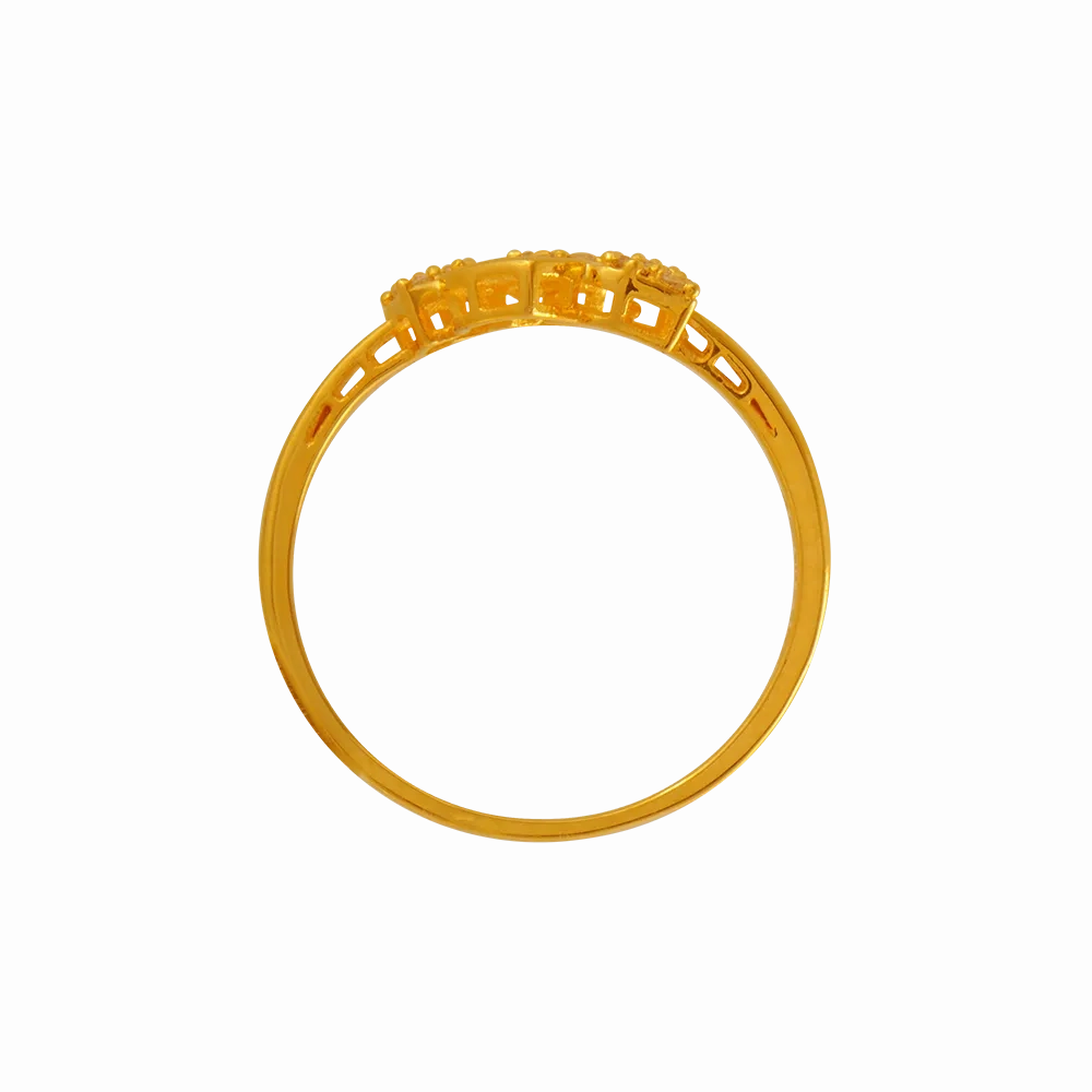 22KT Yellow Gold And American Diamond Ring For Women