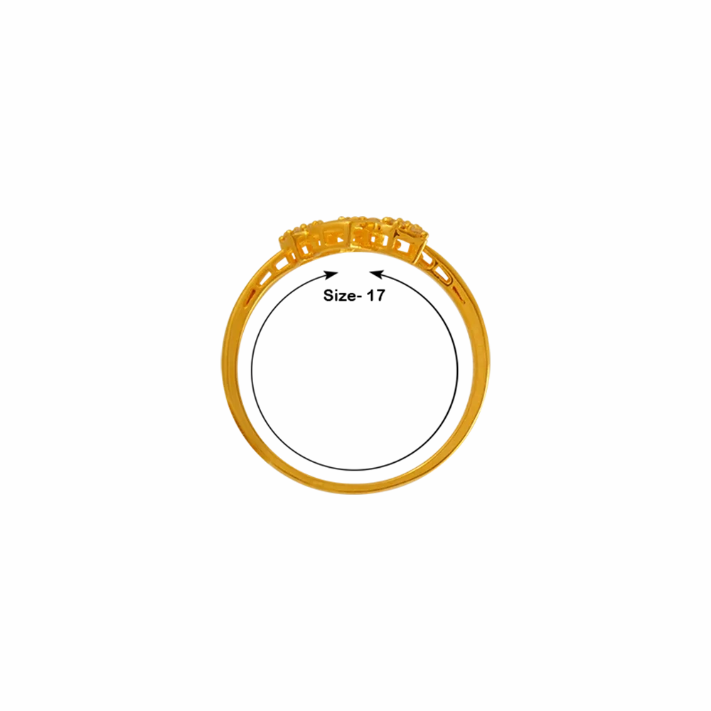 22KT Yellow Gold And American Diamond Ring For Women