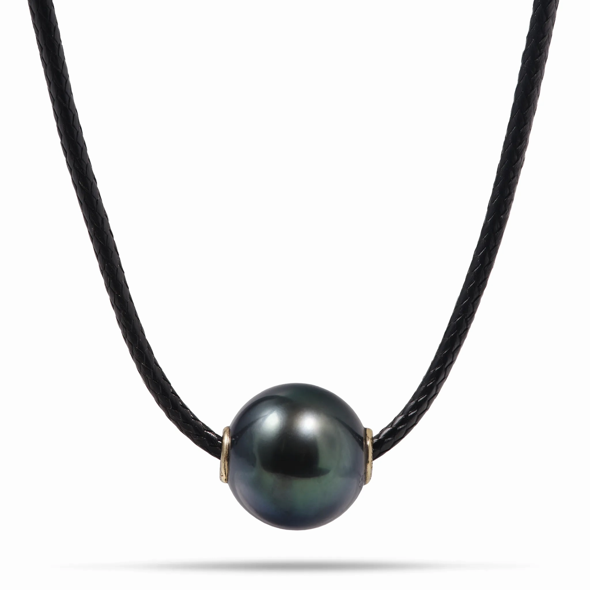 26&quot; Adjustable Tahitian Black Pearl Black Cord Necklace
