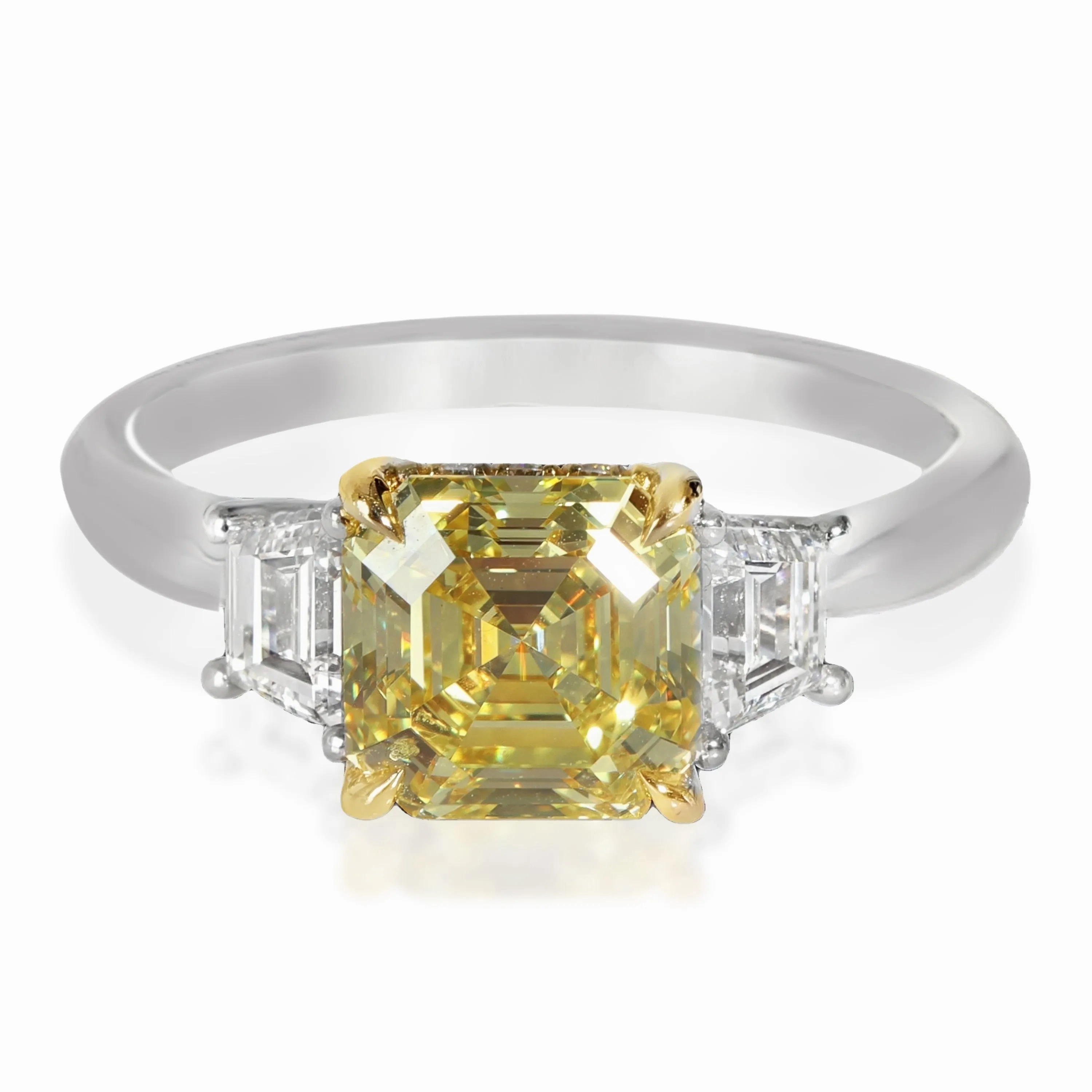 2.6 ctw Yellow Gold &amp; Platinum Lab-Grown Diamond Engagement Ring