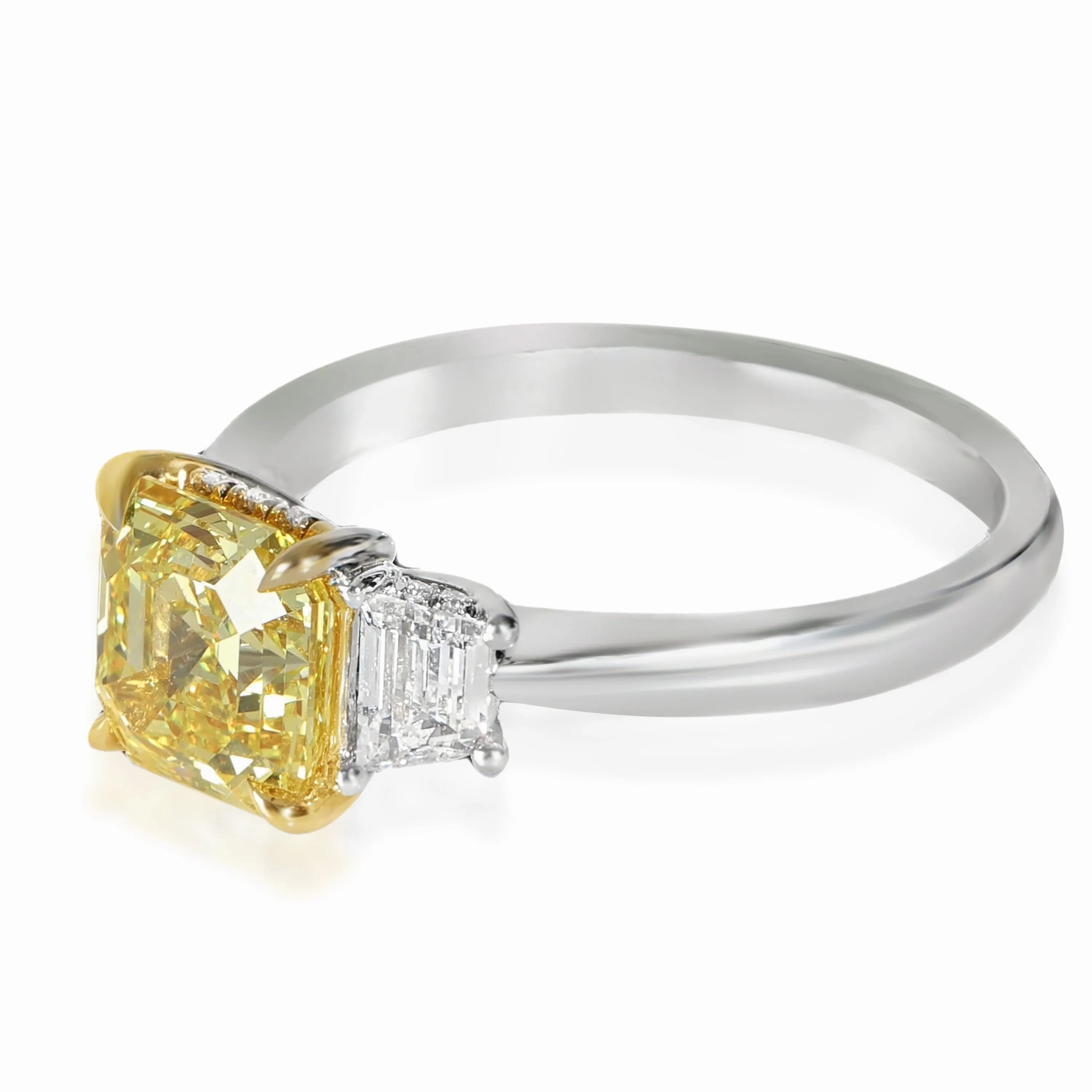 2.6 ctw Yellow Gold &amp; Platinum Lab-Grown Diamond Engagement Ring