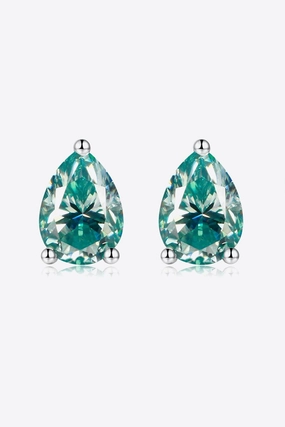 2 Carat Moissanite Teardrop Earrings 